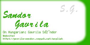 sandor gavrila business card